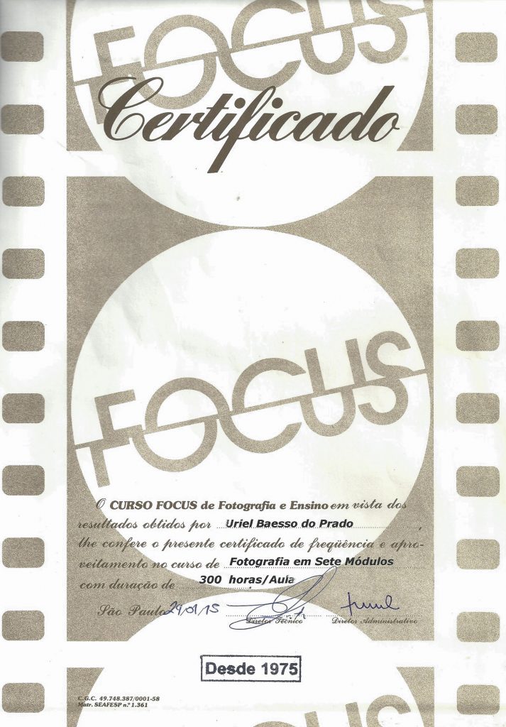 Certificado Fotografia Profissional